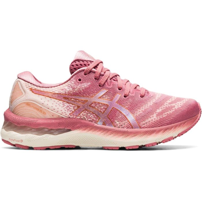 asics gel nimbus 23 womens running shoes pink 28557149274320