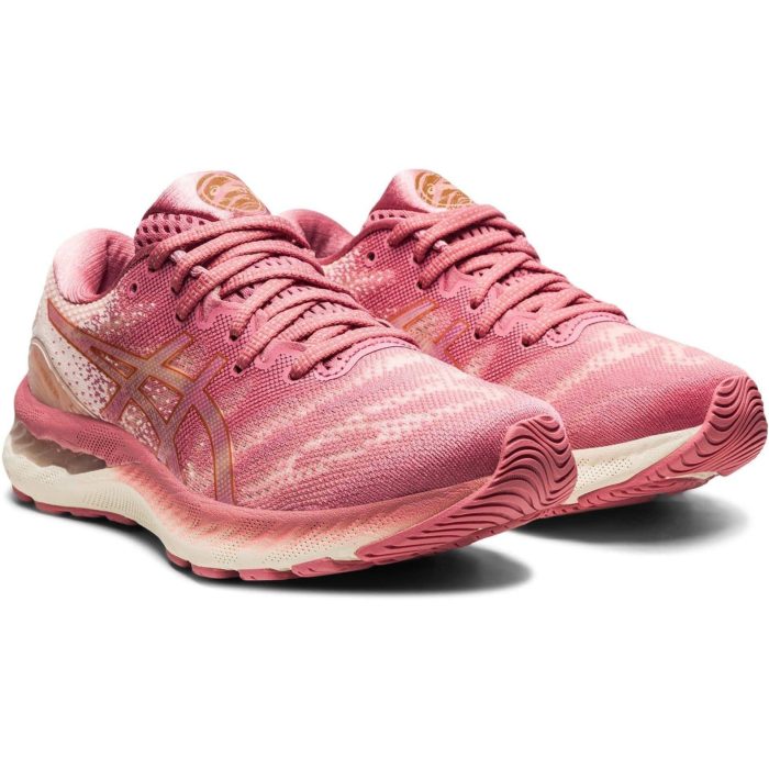 asics gel nimbus 23 womens running shoes pink 29581959004368