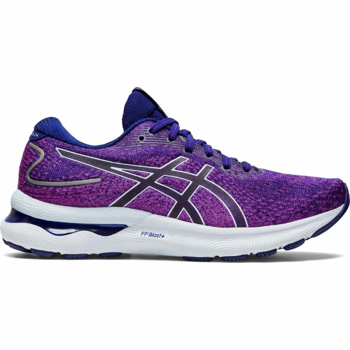 asics gel nimbus 24 womens running shoes purple 37451077648592