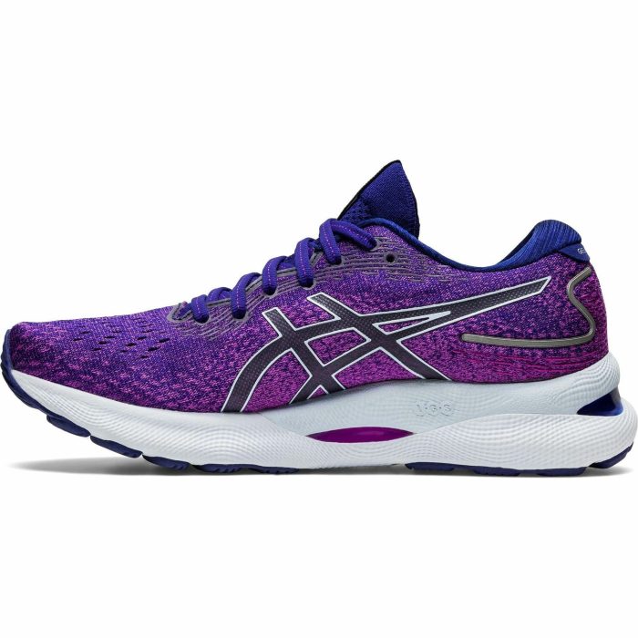 asics gel nimbus 24 womens running shoes purple 37451077681360
