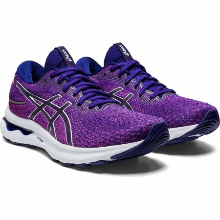 asics gel nimbus 24 womens running shoes purple 37451077714128